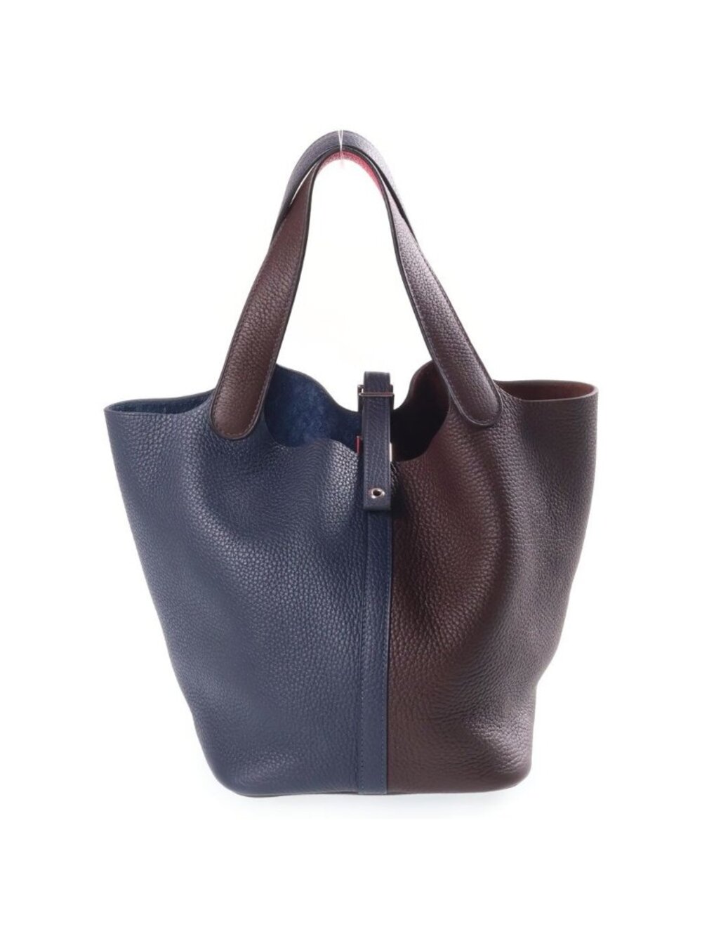 Hermes Picotin 22 Bicolor Bleu Nuit Rouge Sellier Framboise Taurillon Silver
